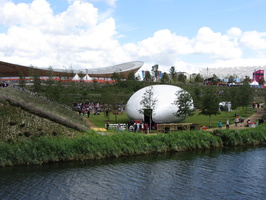 The bandstand, with the Velodrome at the back